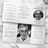 Modern Script 2-Photo Trifold Funeral Program Dreifach-gefaltete Programmkarte