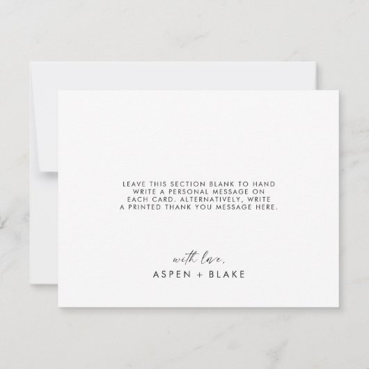 Modern Script 3 Foto Vorlage Danke Karte (Rückseite)