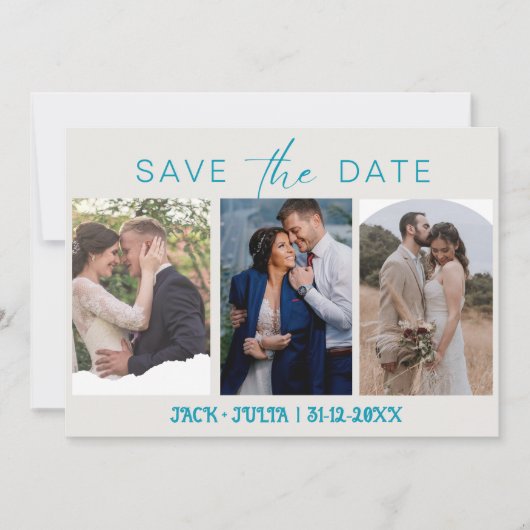 Modern Script 3 Fotovorlagen Save the Date (Vorderseite)
