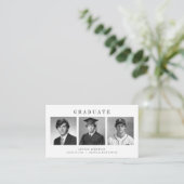 Modern Script 3 Photo Collage Graduation Thank You Begleitkarte (Stehend Vorderseite)