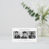 Modern Script 3 Photo Collage Graduation Thank You Begleitkarte (Stehend Vorderseite)