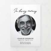 Modern Script 3-Photo Trifold Funeral Program Dreifach-gefaltete Programmkarte (Cover)