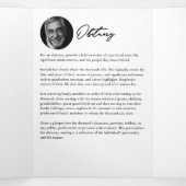 Modern Script 3-Photo Trifold Funeral Program Dreifach-gefaltete Programmkarte (Innenseite Mitte)