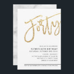 MODERN SCRIPT 40. Geburtstag Party Gold Glitzer Einladung<br><div class="desc">von kat massard >>> https://linktr.ee/simplysweetpaperie <<< Ein trendiges, handgeschriebenes Einladungs-Design für Ihren 40. Geburtstag - ich habe die meisten Altersstufen im Geschäft TIP :: 1. Um Grafiken und Schriftart zu ändern/zu verschieben und mehr Text hinzuzufügen, klicken Sie auf den Button "Anpassen". - - - - - - - - -...</div>