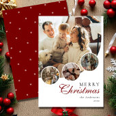 Modern Script 4 Foto Collage Red Frohe Weihnachten