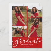 Modern Script 4 Foto Scarlet Abschluss Ankündigung (Vorderseite)