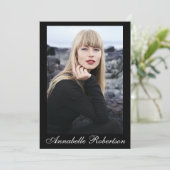 Modern Script 5 Foto Model Actor Comp Card Einladung (Stehend Vorderseite)