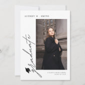 Modern Script 5 Photos Graduation Announcement Einladung (Vorderseite)