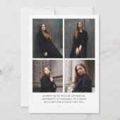 Modern Script 5 Photos Graduation Announcement Einladung (Rückseite)