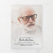 Modern Script 7-Photo Funeral/Memorial Dreifach-gefaltete Programmkarte (Cover)