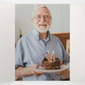 Modern Script 8-Photo Funeral/Memorial Dreifach-gefaltete Programmkarte (Innenseite Mitte)