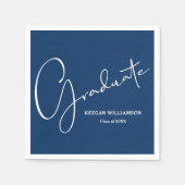 Modern Script Abschluss Blue Serviette (Vorderseite)