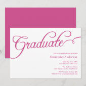 Modern Script Abschluss Einladung - Rosa (Vorne/Hinten)