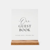 Modern Script Acrylic Wedding Guest Book Sign Acrylschild (Vorderseite)