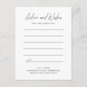 Modern Script Advice and Wishes Graduation Begleitkarte (Vorderseite)