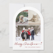 Modern Script Arch Family Photo Christmas Feiertagskarte (Vorderseite)