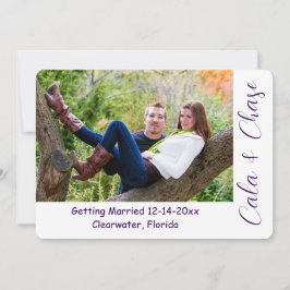 Modern Script & Asymmetrical Photo Save the Date Einladung