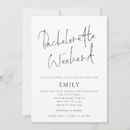 Modern Script Bachelorette Weekend Tour Einladung