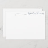 Modern Script Bale Blue Calligraphy name card Mitteilungskarte (Vorne/Hinten)