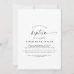 Modern Script Baptism Einladung<br><div class="desc">This modern script baptism einladung is perfect for a minimalist baby baptism. The Simple Black and White Design Unice Industrial Lettering Typography with modern boho style. Customizable in any color. Keep the design minimum and elegant,  as is,  or personalize it by adding your own graphics and artwork.</div>