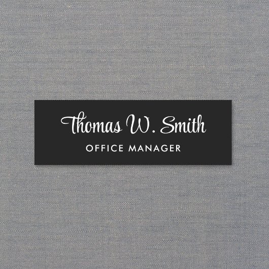 Modern Script Beruflich Black Namensschild