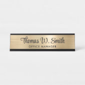 Modern Script Beruflich Gold Schreibtischnamensplakette (Vorderseite )