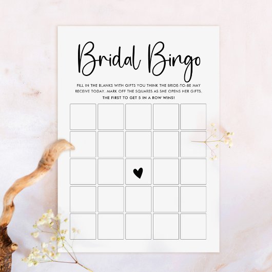 Modern Script Bingo Game Card Einladung