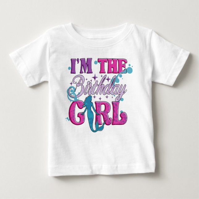 Modern Script Birthday Baby Girl Baby T-shirt (Vorderseite)