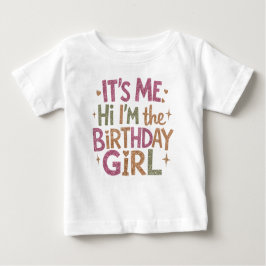 Modern Script Birthday Girl Baby Baby T-shirt