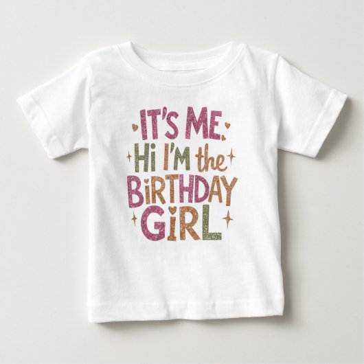 Modern Script Birthday Girl Baby Baby T-shirt (Vorderseite)
