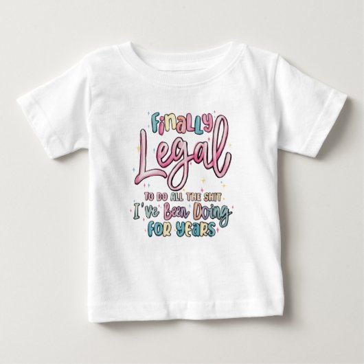 Modern Script Birthday Girl Baby Baby T-shirt (Vorderseite)