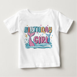 Modern Script Birthday Girl Baby Baby T-shirt