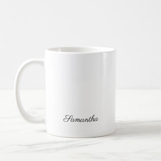 Modern Script Birthday Monogram Name Kaffeetasse (Links)