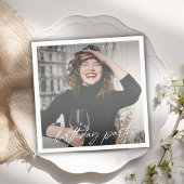 Modern Script Birthday Party Foto Serviette