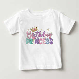 Modern Script Birthday Princess Baby T-shirt