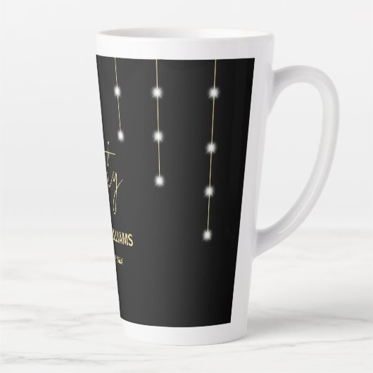 Modern Script Black And Gold Party Milchtasse (Rechts)