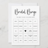 Modern Script Black and White Bingo Game Card Einladung (Vorderseite)
