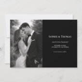 Modern Script  Black and White Photo Save the Date (Rückseite)