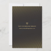 Modern Script Black Gold Foto Save the Date Card (Rückseite)