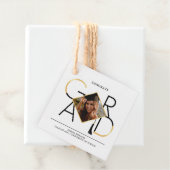 Modern Script Black & Gold Tassel Grad Foto Frame Geschenkanhänger (Beispiel)