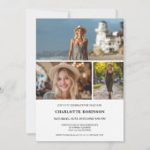  Modern Script black graduate photo graduation Einladung (Rückseite)