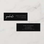 Modern Script Black Graduation Name Card Insert Mini Visitenkarte (Vorne/Hinten)