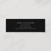 Modern Script Black Graduation Name Card Insert Mini Visitenkarte (Rückseite)