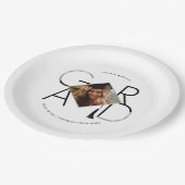 Modern Script Black Silver Tassel Grad Foto Frame Pappteller (Schrägansicht)