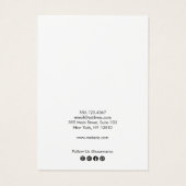 Modern Script Black White Necklace  Display Card (Rückseite)
