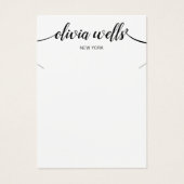 Modern Script Black White Necklace  Display Card (Vorderseite)