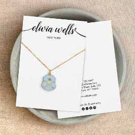 Modern Script Black White Necklace Display Card