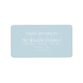 Modern Script Blue Citrus Monogram Wedding Adressaufkleber (Vorne)