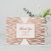 Modern Script Blush Pearl Vielen Dank Card Rose Go Folieneinladung (Stehend vorne)