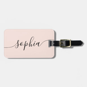 Modern Script Blush Pink Gepäckmarke Gepäckanhänger